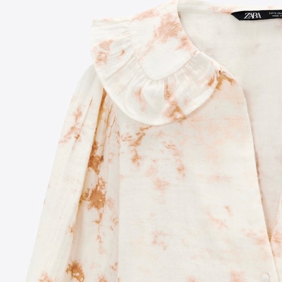 ZARA ECRU TIE DYE CROP TOP - Picture 5 of 11